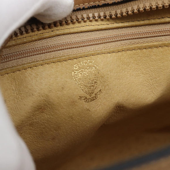 GUCCI Micro GG Canvas Hand Bag Beige Gold Auth ki6766