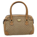 GUCCI Micro GG Canvas Hand Bag Beige Gold Auth ki6766-13