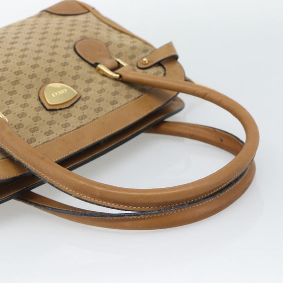 GUCCI Micro GG Canvas Hand Bag Beige Gold Auth ki6766