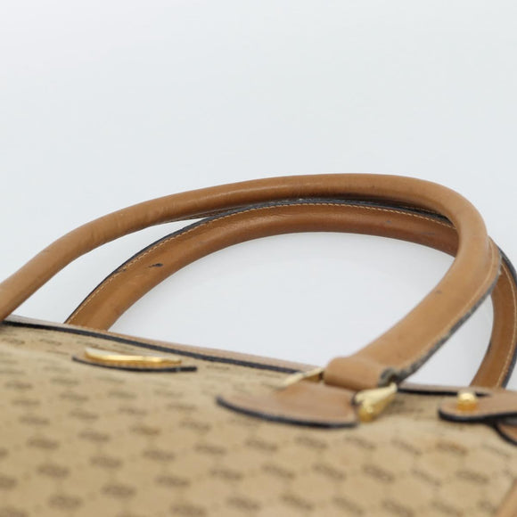 GUCCI Micro GG Canvas Hand Bag Beige Gold Auth ki6766