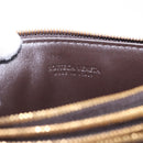 BOTTEGA VENETA MAXI INTRECCIATO Clutch Bag Leather Dark Brown Gold Auth ki6767M-13