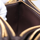 BOTTEGA VENETA MAXI INTRECCIATO Clutch Bag Leather Dark Brown Gold Auth ki6767M-19