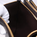 BOTTEGA VENETA MAXI INTRECCIATO Clutch Bag Leather Dark Brown Gold Auth ki6767M-22