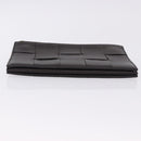 BOTTEGA VENETA MAXI INTRECCIATO Clutch Bag Leather Dark Brown Gold Auth ki6767M-7