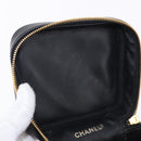 CHANEL COCO Mark Vanity Hand Bag Caviar Skin Black Gold CC Auth ki6768SAV-16