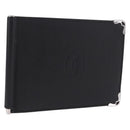 Cartier Money Clip Wallet Leather Black Silver Auth ki6772M-1