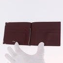 Cartier Money Clip Wallet Leather Black Silver Auth ki6772M-12