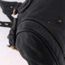 Chloe Paddington Hand Bag Leather Black Gold Silver Auth ki6773M-9