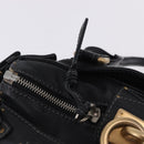 Chloe Paddington Hand Bag Leather Black Gold Silver Auth ki6773M-18
