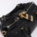 Chloe Paddington Hand Bag Leather Black Gold Silver Auth ki6773M-6