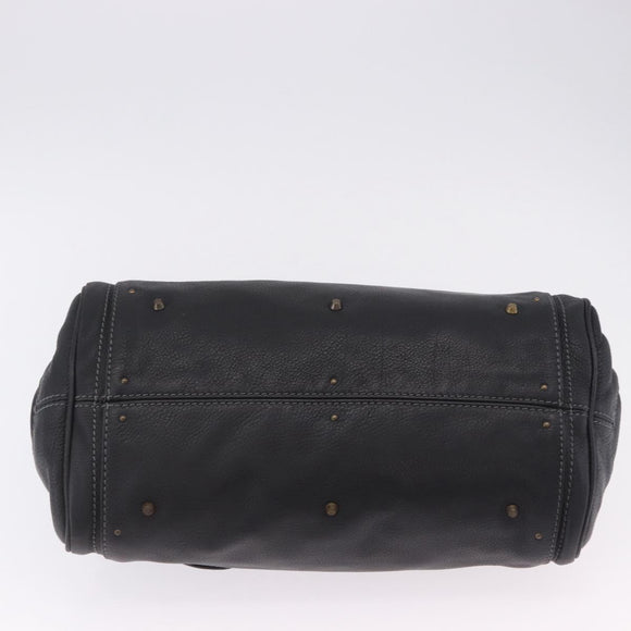 Chloe Paddington Hand Bag Leather Black Gold Silver Auth ki6773M