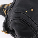 Chloe Paddington Hand Bag Leather Black Gold Silver Auth ki6774M-10