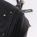 Chloe Paddington Hand Bag Leather Black Gold Silver Auth ki6774M-11