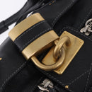 Chloe Paddington Hand Bag Leather Black Gold Silver Auth ki6774M-14