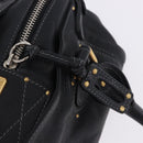 Chloe Paddington Hand Bag Leather Black Gold Silver Auth ki6774M-15