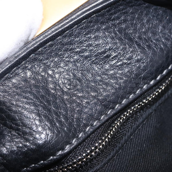 Chloe Paddington Hand Bag Leather Black Gold Silver Auth ki6774M
