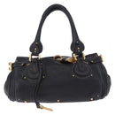 Chloe Paddington Hand Bag Leather Black Gold Silver Auth ki6774M-2