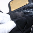 Chloe Paddington Hand Bag Leather Black Gold Silver Auth ki6774M-26