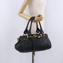 Chloe Paddington Hand Bag Leather Black Gold Silver Auth ki6774M-27