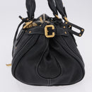Chloe Paddington Hand Bag Leather Black Gold Silver Auth ki6774M-4