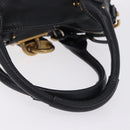 Chloe Paddington Hand Bag Leather Black Gold Silver Auth ki6774M-7