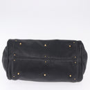Chloe Paddington Hand Bag Leather Black Gold Silver Auth ki6774M-9