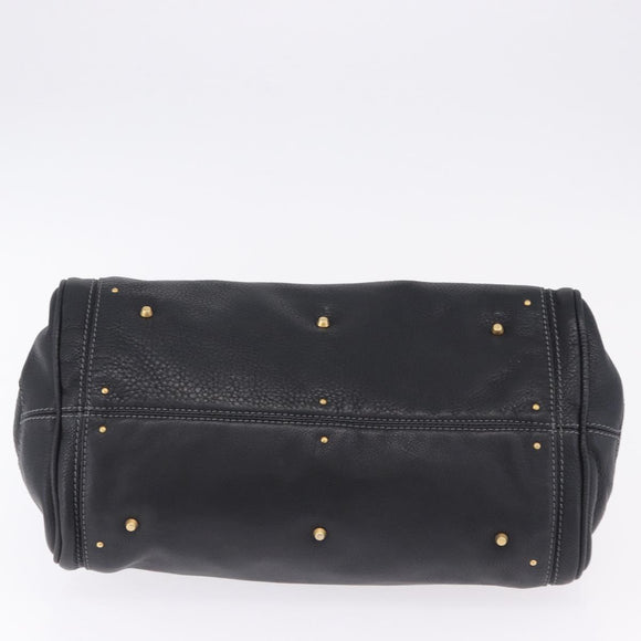 Chloe Paddington Hand Bag Leather Black Gold Silver Auth ki6774M