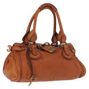 Chloe Paddington Hand Bag Leather Brown Gold Silver Auth ki6775M-1
