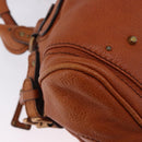 Chloe Paddington Hand Bag Leather Brown Gold Silver Auth ki6775M-9