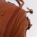 Chloe Paddington Hand Bag Leather Brown Gold Silver Auth ki6775M-14