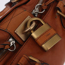 Chloe Paddington Hand Bag Leather Brown Gold Silver Auth ki6775M-17
