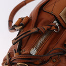 Chloe Paddington Hand Bag Leather Brown Gold Silver Auth ki6775M-19
