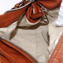 Chloe Paddington Hand Bag Leather Brown Gold Silver Auth ki6775M-22