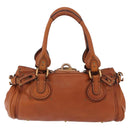 Chloe Paddington Hand Bag Leather Brown Gold Silver Auth ki6775M-2