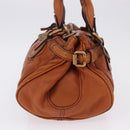 Chloe Paddington Hand Bag Leather Brown Gold Silver Auth ki6775M-3