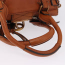 Chloe Paddington Hand Bag Leather Brown Gold Silver Auth ki6775M-7