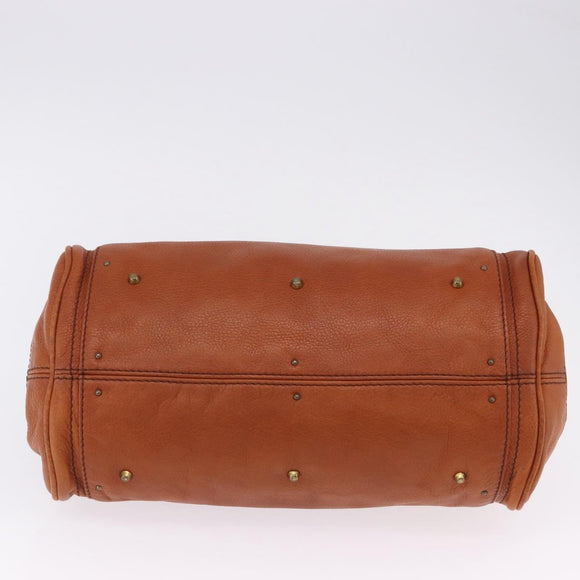 Chloe Paddington Hand Bag Leather Brown Gold Silver Auth ki6775M
