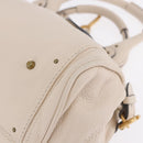 Chloe Paddington Hand Bag Leather Beige Gold Silver Auth ki6776M-15
