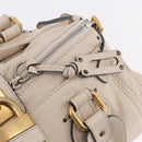 Chloe Paddington Hand Bag Leather Beige Gold Silver Auth ki6776M-19