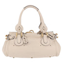 Chloe Paddington Hand Bag Leather Beige Gold Silver Auth ki6776M-2