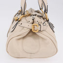 Chloe Paddington Hand Bag Leather Beige Gold Silver Auth ki6776M-3