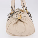Chloe Paddington Hand Bag Leather Beige Gold Silver Auth ki6776M-4