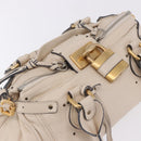 Chloe Paddington Hand Bag Leather Beige Gold Silver Auth ki6776M-6