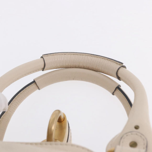 Chloe Paddington Hand Bag Leather Beige Gold Silver Auth ki6776M