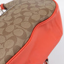 Coach Signature Shoulder Bag PVC 2way Beige Silver Auth ki6777A-16