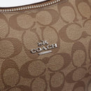 Coach Signature Shoulder Bag PVC 2way Beige Silver Auth ki6777A-18