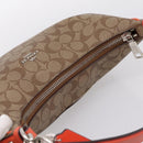Coach Signature Shoulder Bag PVC 2way Beige Silver Auth ki6777A-6