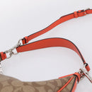 Coach Signature Shoulder Bag PVC 2way Beige Silver Auth ki6777A-8