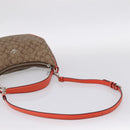 Coach Signature Shoulder Bag PVC 2way Beige Silver Auth ki6777A-9