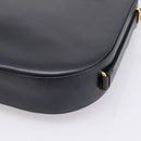 CARTIER Sapphire Line Shoulder Bag Leather Black Gold Auth ki6781A-15